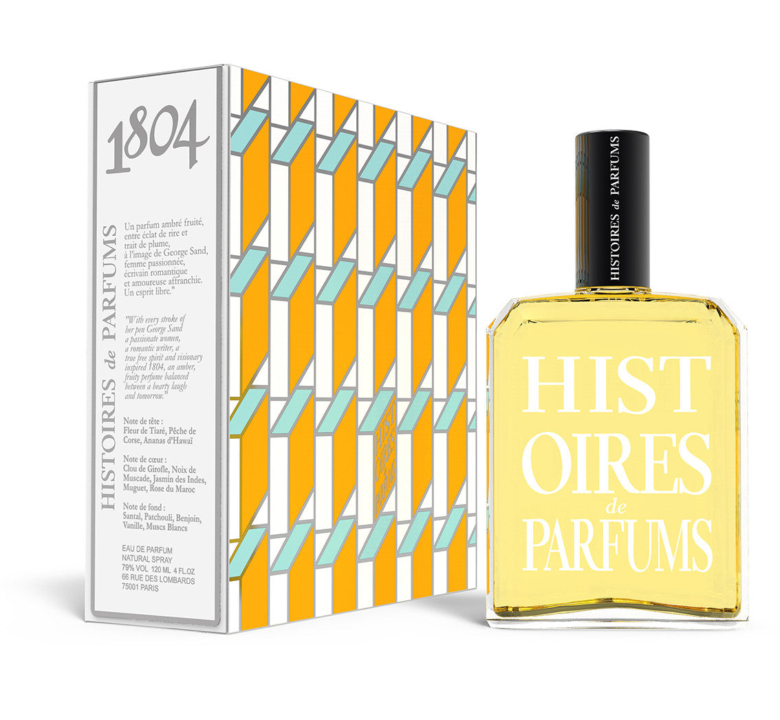 A perfume bottle of 1804 - 120ml next to its packaging box.
